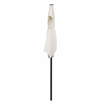 Sekey® 200 × 125 cm Sonnenschirm Marktschirm Gartenschirm Terrassenschirm Sonnenschutz UV 50+ Creme Rechteckig - 3