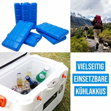 ToCi 4er Set Kühlakku mit je 200 ml | 4 Blaue Kühlelemente für die Kühltasche oder Kühlbox - 4