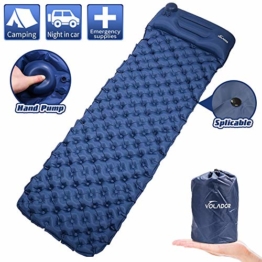Volador Selbstaufblasbare Isomatte, Handpresse Aufblasbare Ultralight Isomatten Camping Schlafmatte, wasserdichte Feuchtigkeitsbeständige Campingmatratze, Luftmatratze kompakte für Outdoor Dunkelblau - 1