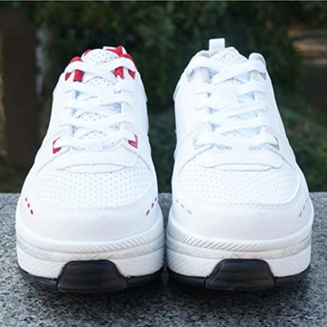 WYEING. Deformation Roller Schuhe Kinder Studenten Roller Schuhe Skateboard Schuhe Skating Outdoor Sports Rollschuhe Lazy Travel,Weiß,33 - 3