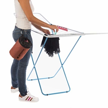 Xenoria Premium Wäscheklammern Beutel für bis zu 250 Klammern | mit Haken zum aufhängen | aus stapazierfähigem Stoff Indoor und Outdoor geeignet. (Living Coral) - 4