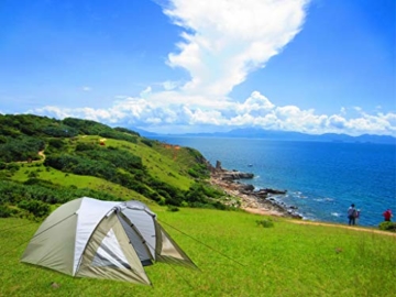 Climecare Kuppelzelt 2-3-4 Personen, Zelte 3 Jahreszeiten Kuppelzelt Outdoor Campingzelt Iglu-Zelt,doppelschichtig Wasserdichtes, 210x210x135cm - 6