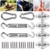 Emooqi Schwerlast Deckenhaken Sonnensegel Befestigungs, Deckenhaken Hängesessel 24 Pcs Sonnensegel Zubehör/Hochwertiger Edelstahl Montage Aufbau Set - für Rechteckige und Quadratische Sonnensegel - 1