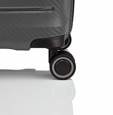 Gepäck Serie HIGHLIGHT: Leichte TITAN Hartschalen Trolleys im Carbon Look, 4-Rad Bordtrolley mit Vortasche, erfüllt IATA-Bordgepäckmaß, 842409-04, 55 cm, 42 Liter, Anthracite (Grau) - 3