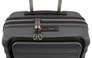 Gepäck Serie HIGHLIGHT: Leichte TITAN Hartschalen Trolleys im Carbon Look, 4-Rad Bordtrolley mit Vortasche, erfüllt IATA-Bordgepäckmaß, 842409-04, 55 cm, 42 Liter, Anthracite (Grau) - 6