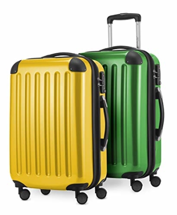 HAUPTSTADTKOFFER - Alex - 2 x Handgepäck Hartschale glänzend, 55 cm, 42 Liter, Gelb-Grün - 1
