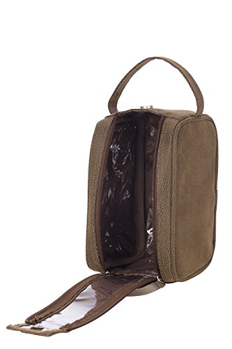 HAUPTSTADTKOFFER - Beautycase Kulturtasche Kulturbeutel mit Tragegriff, 23 cm, 5,0 Liter, Braun Lederoptik - 4