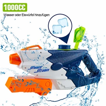 infinitoo Wasserpistole Spritzpistolen 1L, Water Gun Spielzeug für Kinder Water Blaster Badespielzeug Strandspielzeug Erwachsener(Wasser oder Eiswürfel hinzufügen) - 1