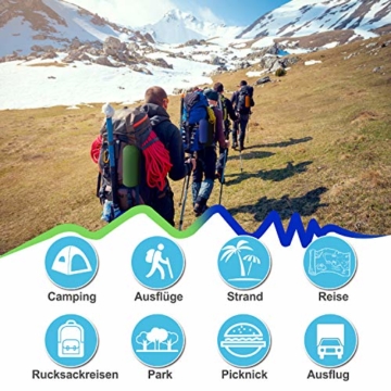 Karvipark Isomatte Selbstaufblasend mit Kopfkissen, Ultraleichte Luftmatratze Camping Leicht Kleines Packmaß, Schlafmatte Wasserdicht für Camping, Outdoor, Reise, Wandern, Strand (Gelb grün) - 3