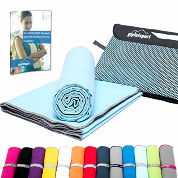 Mikrofaser Handtuch Set - Microfaser Handtücher für Sauna, Fitness, Sport I Strandtuch, Sporthandtuch I 1x XXL(200x90cm) I Hellblau - 1