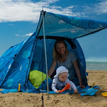 outdoorer Wurf-Strandmuschel zum Verschließen Zack Premium Sealife - verschließbare Strandmuschel, Popup, UV-Schutz 80, Insekten-, Sicht- und Sonnenschutz für die ganze Familie - 3