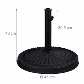 Relaxdays Sonnenschirmständer, für Schirmstangen 30-45 mm, wetterfest