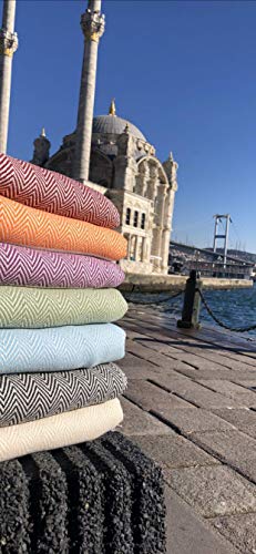 SCN Premium Hamamtuch, Saunatuch, Strandtuch, Pestemal 100x180cm (Fischgräte) 100% Baumwolle Oeko-TEX® 100 (Rot) - 3