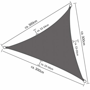 Sol Royal SolVision PS9 - Sonnensegel dreieckig 300x300x300 cm PES Wasserabweisend - Anthrazit - Sonnenschutz UV Schutz - 2