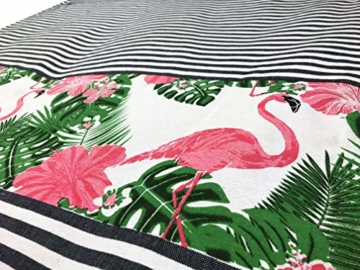 tex family Strandtuch Fouta Flamingo, gestreift, groß, 100 x 200 cm, mit Rucksack Strand, Keep Calm FENROS - 4