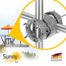 4smile Sonnenschirmhalter Balkongeländer – Sunnyman 2.0, der Alleskönner – Platzsparender und universeller Balkon Schirmhalter für alle Geländer und Sonnenschirme – Made in Germany - 1