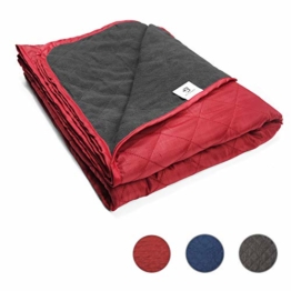 Bessport Camping Decke,Stranddecke wasserdichte, Sandabweisende Campingdecke, Warm Outdoor Picknickdecke Fleece 200 x 145 cm - für Camping, Outdoor, Picknicks, Reise, Terrasse und Heimnutzung (Red) - 1