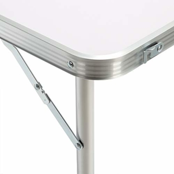Casaria Campingtisch Klapptisch Klappbar Höhenverstellbar Griff Aluminium 120x60x70 cm Gartentisch Camping Garten Weiß - 3