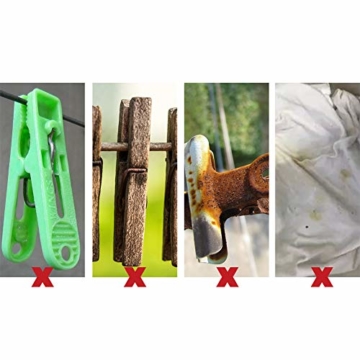 Coideal 10 Stück Edelstahl Strand Handtuch Clips Große hängende Stöpsel Windbeständig für schwere Kleidung (11 cm) - 7