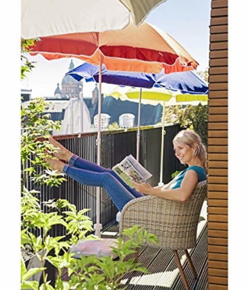 Dehner Gute Wahl Sonnenschirm Saturn, Ø 200 cm, Höhe 180 cm, Polyester, blau - 2