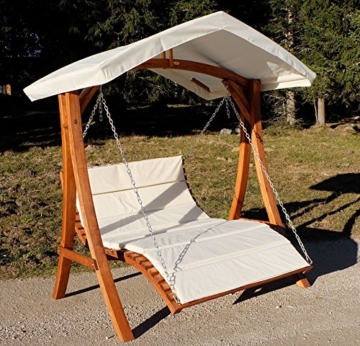 Design Hollywoodliege Doppelliege Hollywoodschaukel Aruba/Macao aus Holz Lärche mit Dach von AS-S, Farbe:Aruba - 3