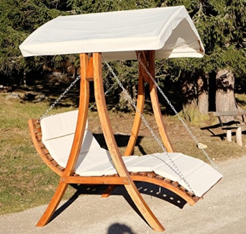 Design Hollywoodliege Doppelliege Hollywoodschaukel Aruba/Macao aus Holz Lärche mit Dach von AS-S, Farbe:Aruba - 6