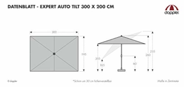 Doppler EXPERT Auto Tilt – Rechteckiger Sonnenschirm für Balkon oder Terrasse – Knickbar – ca. 300x200 cm – Anthrazit - 2