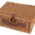 eGenuss LY12041 Handgefertigtes Picknickkorb für 4 Personen mit Kühlfach - Inklusive Edelstahlbesteck, Kühlfach, Weingläser und Keramikteller - Rotes Gingham-Muster 47x34x20 cm - 3