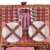 eGenuss LY12041 Handgefertigtes Picknickkorb für 4 Personen mit Kühlfach - Inklusive Edelstahlbesteck, Kühlfach, Weingläser und Keramikteller - Rotes Gingham-Muster 47x34x20 cm - 5