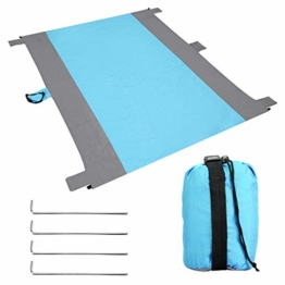 EKKONG Picknickdecke, Wasserdicht Stranddecke 213x275 cm Ultraleicht & kompakt Strandmatte Sandfrei Ground Sheet Tarp mit 4 Pfosten und Tasche für den Strand, Camping, Piknicke und Wanderungen - 1
