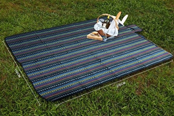 Extsud Outdoor Camping Picknick Matte Feuchtigkeit Pad Ethnische Art Tragbare Picknick Decke Wasserdicht Campingdecke Stranddecke mit Tragegriff Picknick Matte 200 x 150cm - 4