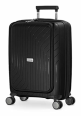 HAUPTSTADTKOFFER- TXL - leichtes Handgepäck mit Laptoptasche, Hartschalentrolley aus robustem Polypropylen, Business Trolley 55 cm, 40 L,TSA-Schloss, Schwarz - 1