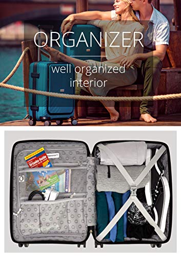 HAUPTSTADTKOFFER- TXL - leichtes Handgepäck mit Laptoptasche, Hartschalentrolley aus robustem Polypropylen, Business Trolley 55 cm, 40 L,TSA-Schloss, Schwarz - 3