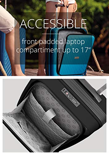 HAUPTSTADTKOFFER- TXL - leichtes Handgepäck mit Laptoptasche, Hartschalentrolley aus robustem Polypropylen, Business Trolley 55 cm, 40 L,TSA-Schloss, Schwarz - 6