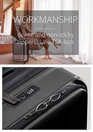 HAUPTSTADTKOFFER- TXL - leichtes Handgepäck mit Laptoptasche, Hartschalentrolley aus robustem Polypropylen, Business Trolley 55 cm, 40 L,TSA-Schloss, Schwarz - 9