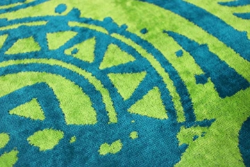 jilda-tex Strandtuch 90x180 cm Badetuch Strandlaken Handtuch 100% Baumwolle Velours Frottier Pflegeleicht (Gecko) - 2