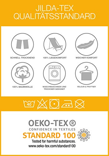jilda-tex Strandtuch 90x180 cm Badetuch Strandlaken Handtuch 100% Baumwolle Velours Frottier Pflegeleicht (Gecko) - 7