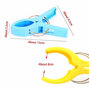 July Miracle Strandtuch Clips, 8 Große Winddichte Kunststoff-Badetuch-Clips, Quilt Clamps Wäscheklammern für Pool-Stühle, Wäsche, Sonnenliegen und Liegestühle - 6