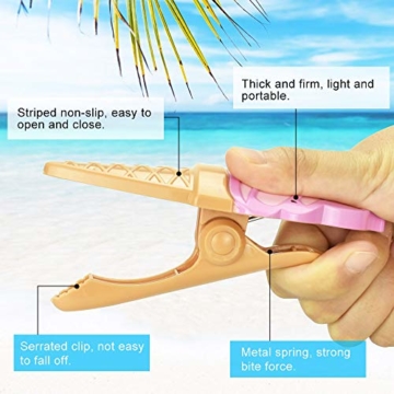 KBNIAN 2 Stück Strandtuchklammern Eiscreme Strandtuch Clips Kunststoff Strandtuch Handtuchclips Mehrzweck Handtuchklammern, für Strandtücher, Badetücher, Handtuch, Teppiche, Kleidung - 2