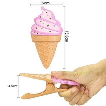 KBNIAN 2 Stück Strandtuchklammern Eiscreme Strandtuch Clips Kunststoff Strandtuch Handtuchclips Mehrzweck Handtuchklammern, für Strandtücher, Badetücher, Handtuch, Teppiche, Kleidung - 4
