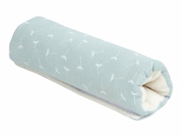 KraftKids Armschoner für Babyschale in Musselin mint Pusteblumen, Tragegriff mit 28 cm Länge, Armpolster für angenehmes Tragen der Babyschale - 1