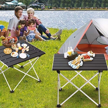 Ledeak Tragbar Klapptisch, Aluminium Campingtisch Ultra Leichte mit Tasche, Leicht zu tragen, klappbar Tisch Präfekt für Camping Picknick Kochen Garten Wandern Reisen - 2