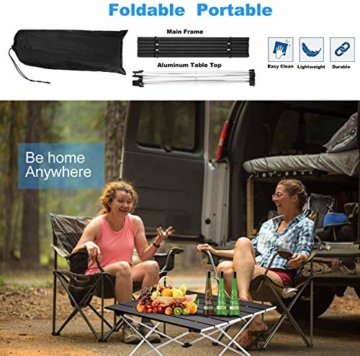 Ledeak Tragbar Klapptisch, Aluminium Campingtisch Ultra Leichte mit Tasche, Leicht zu tragen, klappbar Tisch Präfekt für Camping Picknick Kochen Garten Wandern Reisen - 3