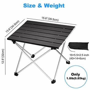 Ledeak Tragbar Klapptisch, Aluminium Campingtisch Ultra Leichte mit Tasche, Leicht zu tragen, klappbar Tisch Präfekt für Camping Picknick Kochen Garten Wandern Reisen - 5