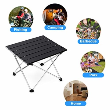 Ledeak Tragbar Klapptisch, Aluminium Campingtisch Ultra Leichte mit Tasche, Leicht zu tragen, klappbar Tisch Präfekt für Camping Picknick Kochen Garten Wandern Reisen - 7