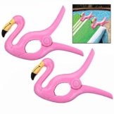 LHKJ 1 Paar Flamingo Handtuchklemmen,Kunststoff Strandtuchklammern Handtuch Clips Wäscheklammern - 1