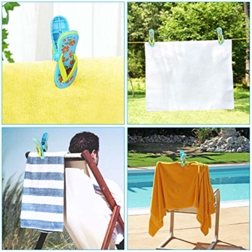 LYTIVAGEN 2 Stück Strandtuch Clips Badetuch Klammer Boca Clips Kunststoff Wäscheklammern für Strandtuch, Badetuch, Handtuch, Kleidung - 7