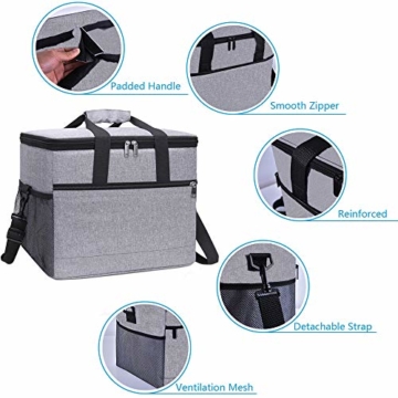 New-wish Faltbare Kühltasche Isolierte, große(17L), auslaufsichere, weiche, tragbare Kühltasche für Reisen im Freien Strand Picknick Camping BBQ Party Familie Outdoor-Aktivitäten - 5