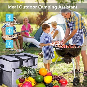 New-wish Faltbare Kühltasche Isolierte, große(17L), auslaufsichere, weiche, tragbare Kühltasche für Reisen im Freien Strand Picknick Camping BBQ Party Familie Outdoor-Aktivitäten - 7