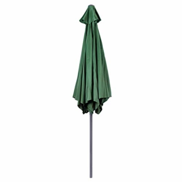 Nexos GM35106 Sonnenschirm Ø 290 cm Stahl Gestell UV Schutz UPF 50+ Gartenschirm Marktschirm mit Kurbel, neigbar Schirmstoff Grün wasserabweisend Höhe 230 cm - 5